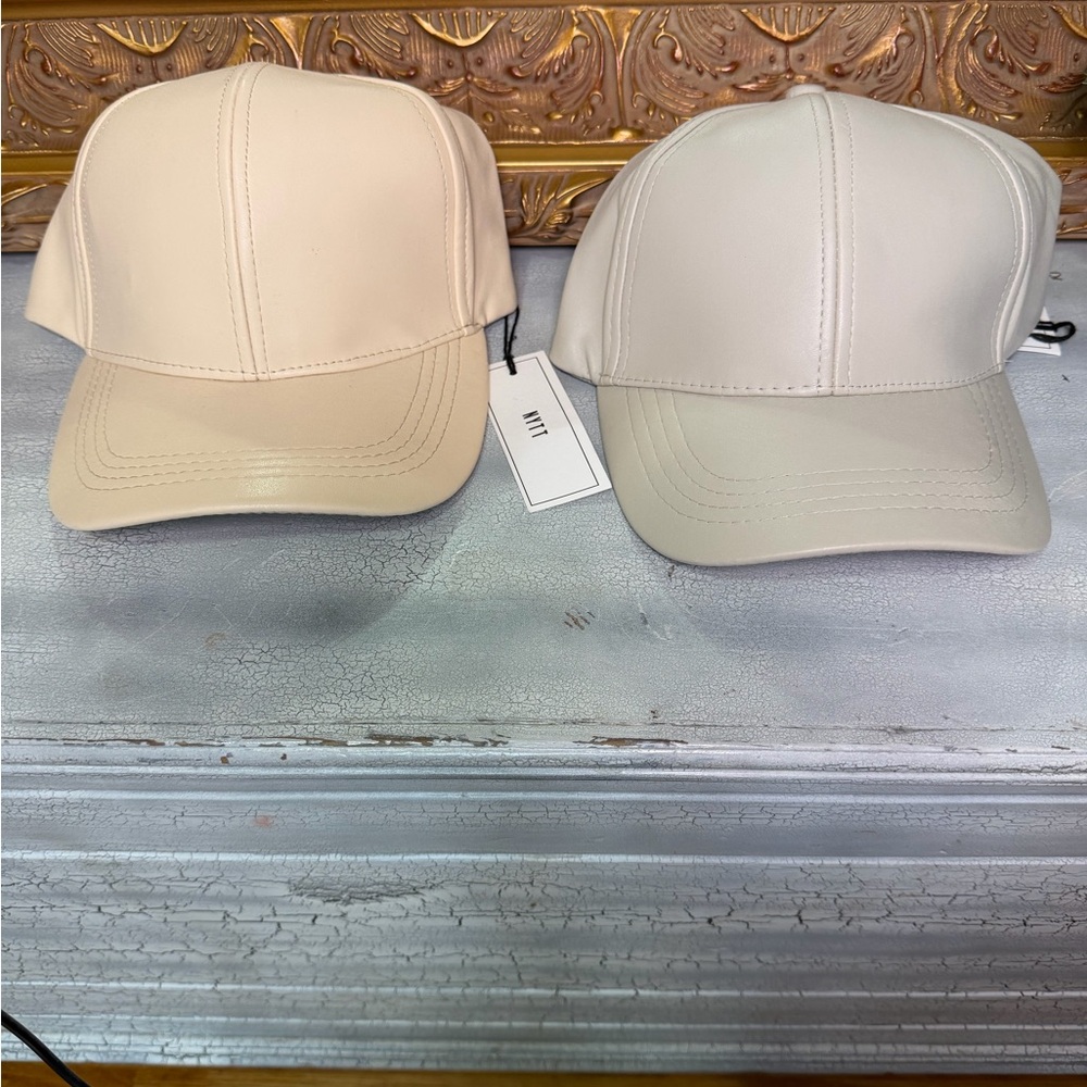 Cream and Tan Caps